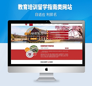 图龙网络-教育培训留学指南类网站pbootcms模板(带手机端)