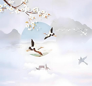 小溪蜿蜒流淌,水面波光粼粼,反射出天空的蔚蓝